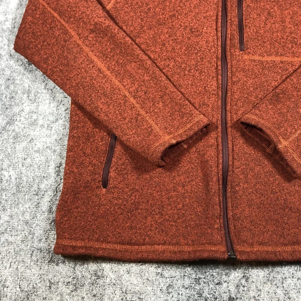 The North Face Mens M Brick Red Fleece Jacket Colorblock Full Zip Hiking‎